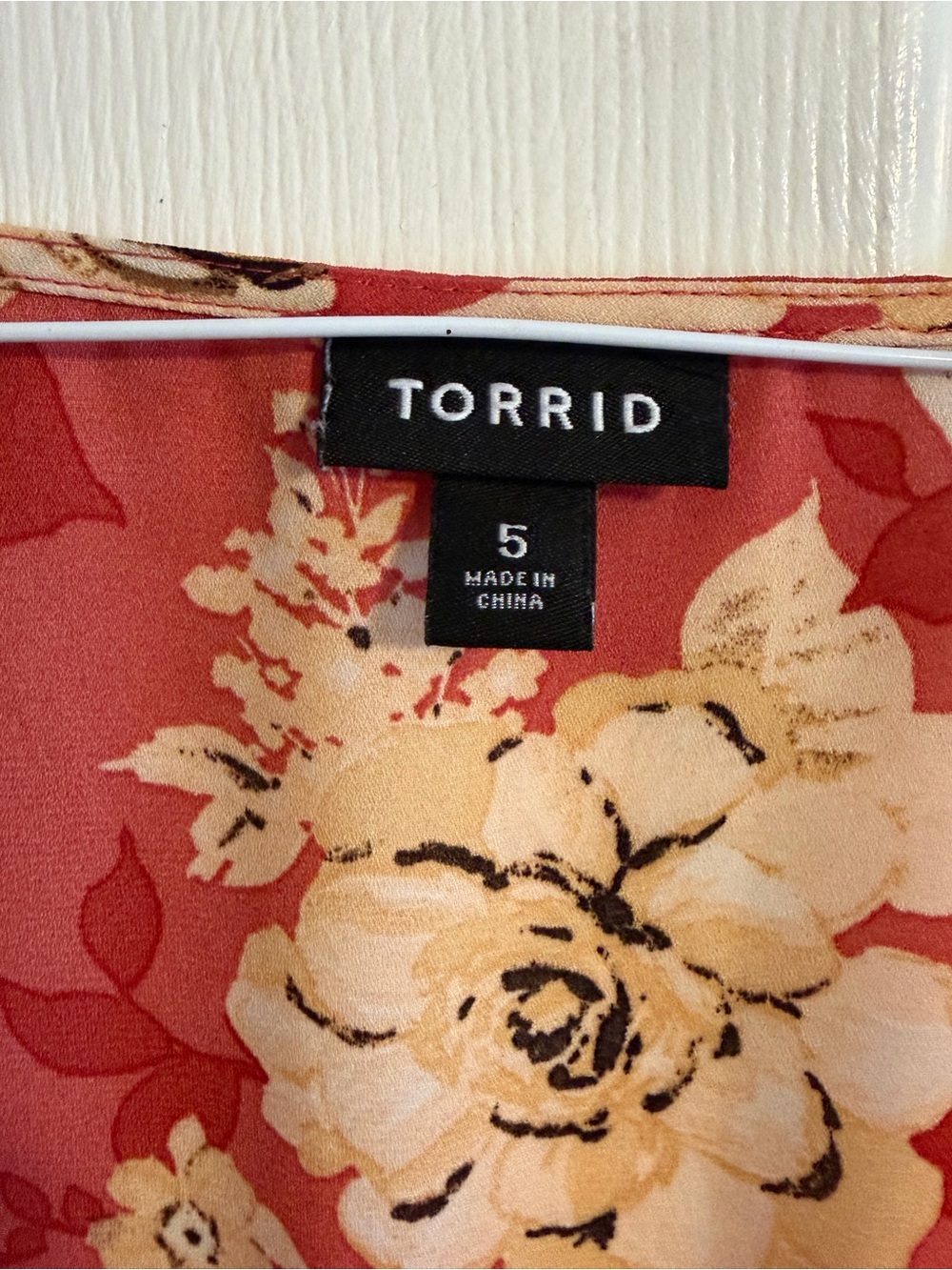 Torrid Floral Blouse Torrid 5 Pink Coral Chiffon Kimono Wide Sleeve Flowy Top - Picture 2 of 6